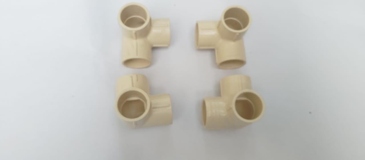Nadeem's World UPVC 3-Way Elbow Pipe Fitting, White, 25mm (3/4 Inch), for Bathroom Kitchen Plumbing, Hot Cold Water Lines, 4 Pack 1