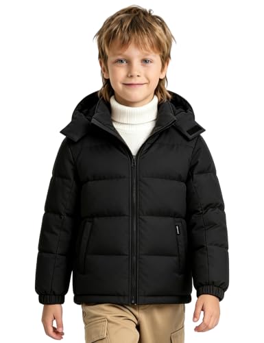 Image of wantdo Boys' Winter Coat Waterproof Puffer Jacket Parka with Removable Hood