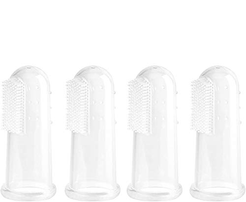 4er Baby Fingerzahnbürste Silikon Zahnbürste Set für Zähneputzen und Zahnfleischmassage mit Aufbewahrungsboxen