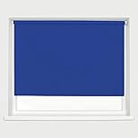 Electric Blue Blackout Roller Blinds Thermal Blackout Material Metal Brackets & FIttings 25mm Roller Tube Easy Fit Child Safe Bedroom Office 60cm Width x 160cm Length