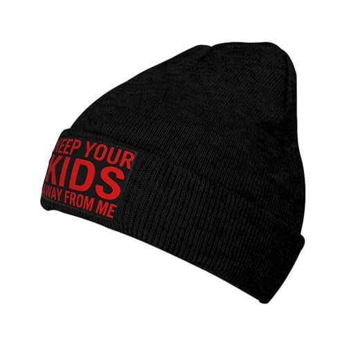 Trewrdt Keep Your Kids Away from Me Beanie Warm Knit Hats Stretch Knited Winter Hat2