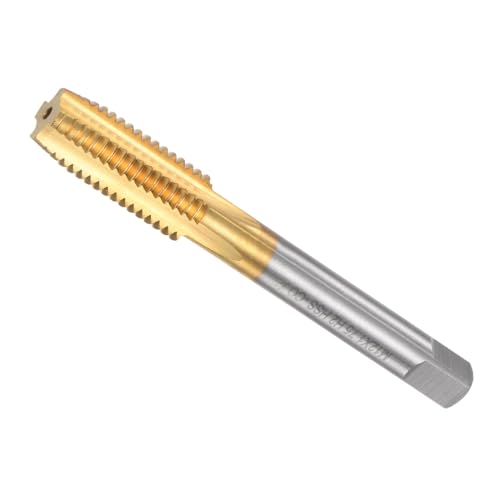 CoCud Gerade Nut Gewindebohrer, M12 x 1.75 Gewindegröße, Titan-Kobalt-Hochgeschwindigkeitsstahl Metrische Linksgewinde-Werkzeuge für Aluminium, Edelstahl, Bronze, Kunststoffe