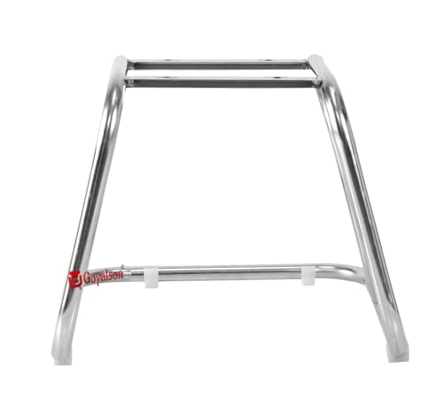 Image of GOYALSON Home Exclusive Visitor Study Reception Chair with Arm Rest and Heavy Frame with Cushioned Seat Back (1, Only Frame, SS 303 Stainless Steel Frame)