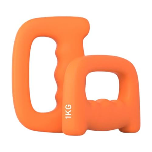 JISADER Juego de 2 Mancuernas en Forma de Mano, Equipo para Entrenamiento en Casa, Naranja