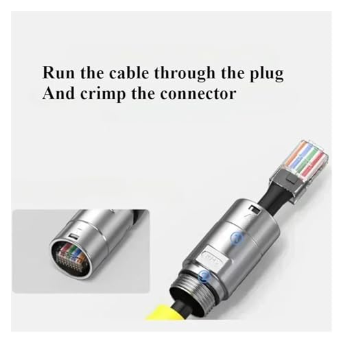 Prise droite RJ45 mâle aviation pour réseau Ethernet extérieur étanche - 6