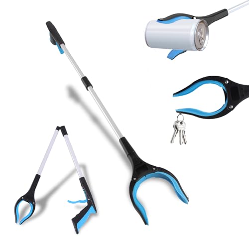 SilverChry Pinza Recoge Objetos 83 cm, Herramientas de Recolección Plegable Magnética con Cabezal Giratorio de 90°, Mango Ergonómico, para Jardín, Hogar, Ancianos y Niños.