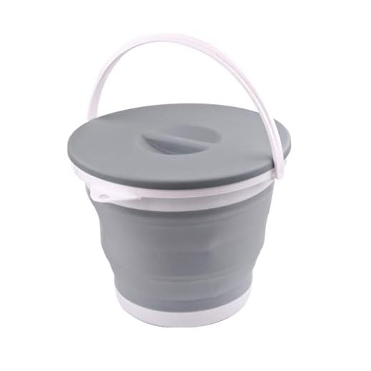 Ahyuan Collapsible Water Bucket with Locking Lid Multifunction Foldable Round Tub Water Pot Portable Water Pail Space Saving Water Container for RV, Camping, Marine, Outdoor Activities and Home (Gray)
