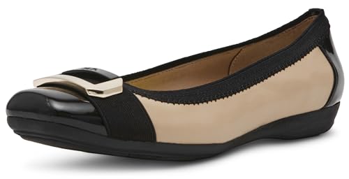 Image of Anne Klein Uplift Flats for Women - Textile Upper and Lining - Stretch Collar - 90 Flexibility - Square Cap Toe