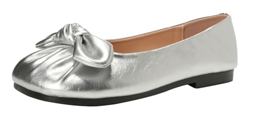 Women's Flats Dressy Casual Flats for Women Cute Bowknot Round Toe Comfortable Slip-On Dress Shoes Mary Jane Ballet Flats Walking Flat Shoes