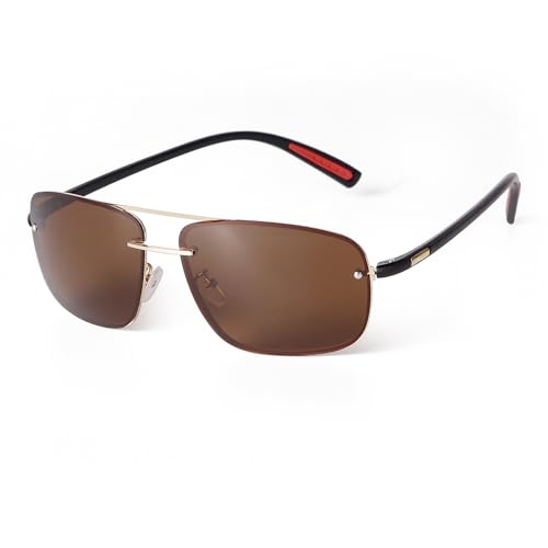 Ultra Lightweight Polarized Square Aviator Sunglasses for Men Women Trendy Fashion Double Bridge Pilot Sun Glasses2