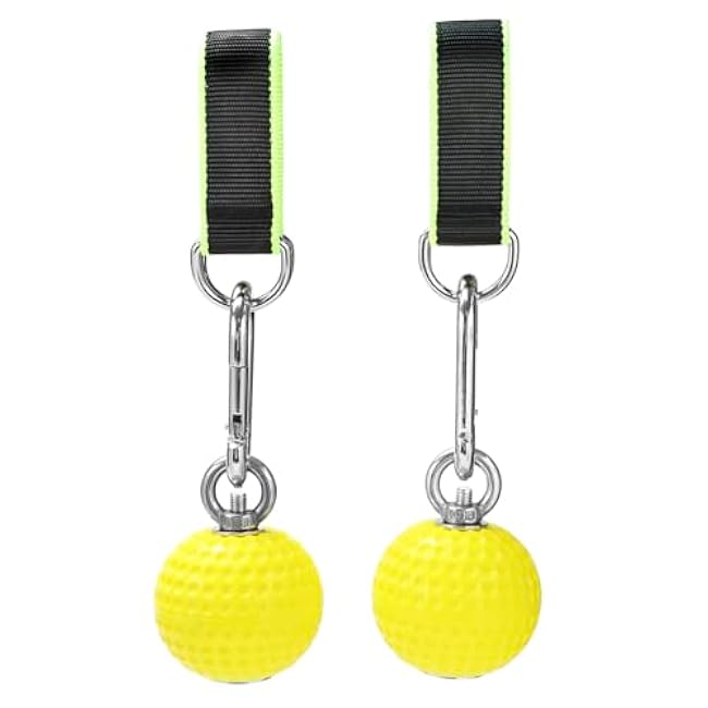 QWORK Climbing Pull Up Ball Grip, Power Ball Hand Grips with Straps - Non-Slip Hand Grips Strength Trainer for Pull-Up, Kettlebells, Fitness Workouts for Rock Climbing, Gymnastics, and Parkour