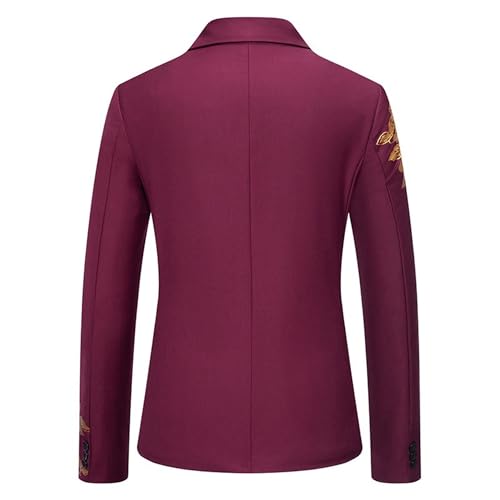 Men's Gold Foil Single Button Blazer Business Casual Banquet Suit Jacket Formal Workwear Sport Coat4