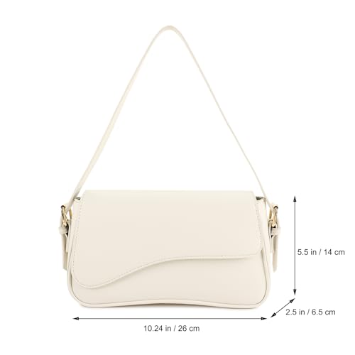 Barabum Shoulder Bag for Women,Y2K Trendy Purse Vegan Leather Hobo Handbags,Clutch Saddle Bag with 2 Removable Straps (White) — view 5