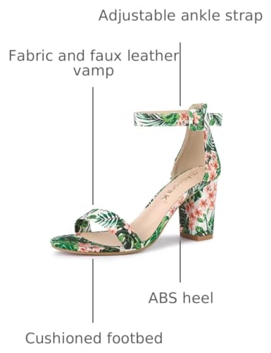 Image of Allegra K Women's Floral Print Open Toe Block High Heels Summer Sandals