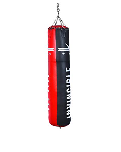 Image of Invincible Pro Gear Leather Boxing Bag (Red Black, 100 cms. x 35 cms. 25 KGS)