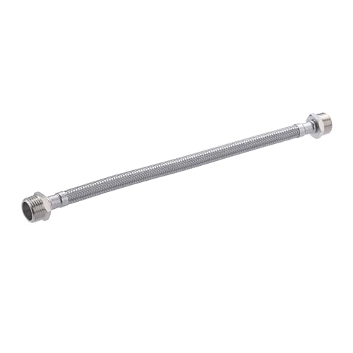 Flexible de inox 30 cm doble macho 1/2 DN8 | Ideal para conexiones de agua caliente y fría en fontanería | Resistente a la presión, duradero y fácil de instalar | QUICK PLOMBERIE