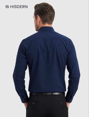 Image of HISDERN Mens Dress Shirt with Tie Pocket Square Set Classic Button Down Shirt Matching Tie Long Sleeve Shirts