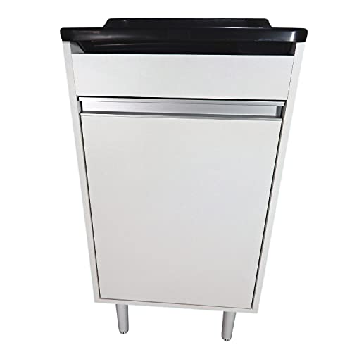 Gabinete 46cm De Lavanderia Com Puxador Perfil e Tanque 22L Cor:Preto