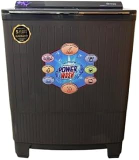 Qiwee 11kg Semi-Automatic Twin Tub Washing Machine (QSAWM110, B. Grey), Power Wash, Dark Grey, High-Performance 150W Wash ... Price In India