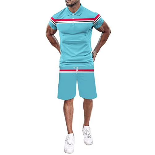 Anzug Herren Mit Herrenmode Kurzarm T-Shirt und Shorts Set Sommer...