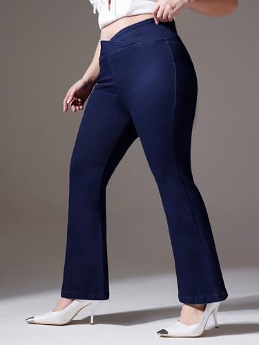 Image of Miss Chase A+ Women's Bootcut High Rise Regular-Length Stretchable Denim Shaping Jeans