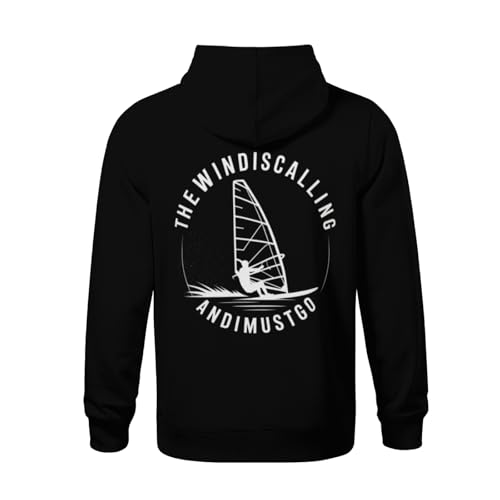 Kids Windsurfing The Wind Calling Watersport Kitesurfing Gift Boys Girls Lightweight Kangaroo Pocket Fleece Hoodies3
