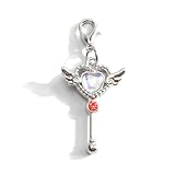 SHTALHST Mini Magic Wand Keychain,Sparkling Keychain with Rhinestones,Silver Bag Charm Magic Wand Gift for Women