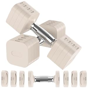 22LBS Adjustable Dumbbells Set, Adjustable Weight Dumbbells with 4 Levels 4.4lb, 6.6lb, 8.8lb, 11lb, Hand Weights Sets for Women/Men Home Gym Full Body Workout