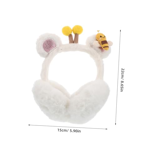 VALICLUD Faux Fur Earmuffs for Boy Girl and Adults Plush Bee Ear Warmers Foldable Ear Covers for Outdoor Use for Boys and Girls2