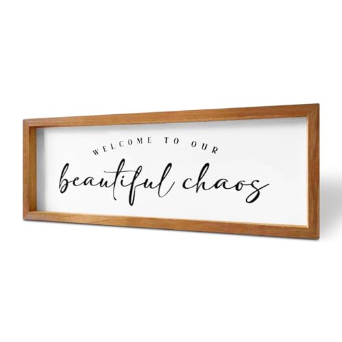 Welcome Home Sign Rustic Country Family Welcome Sign for Front Door Wooden Framed Farmhouse Wall Decor for Entryway Living Room Bedroom Perfect Housewarming Gifts