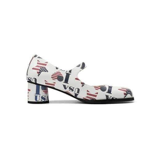 Image of Women Chunky Block High Heels Mary Janes Shoes Split Toe Tabi Shoes Ankle Strap Dress Pumps Shoes