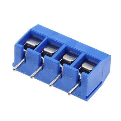 Conector de bloque de terminales PCB de tornillo KF301 de 4 pines paso 5,0 mm azul