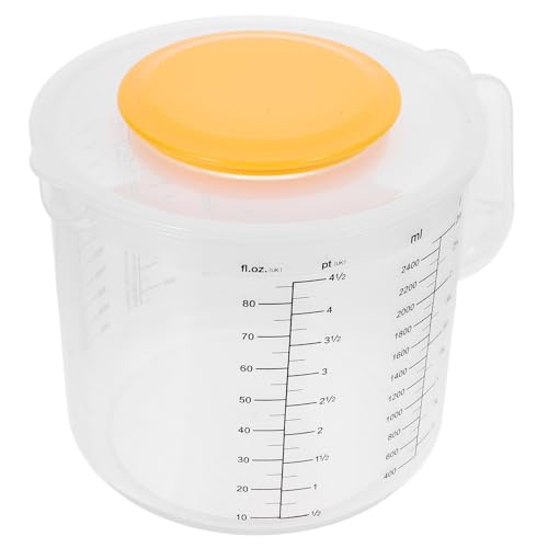 Tazón medidor de plástico blanco con tapa 5L miniatura 1
