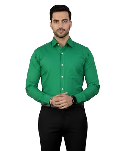 Image of MILDIN Men's Pure Cotton Striped Printed Shirt with Spread Collared Neck Full Sleeve Curved Hemline Button Closure and Regular Fit | Shirt for Man