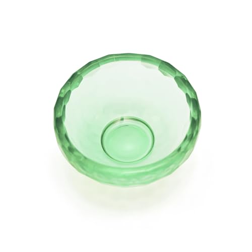 Elitzia Yüz Maskesi Kase 12 CM/4.72 İnç DIY Cam Kase Karıştırma Şeffaf Cam Büyük Kase Altıgen Desenli Güzellik Salonu Araçları Cilt Bakımı Uçucu Yağlar Krem Jel Temizlemesi Kolay ETBWP010 (Yeşil)