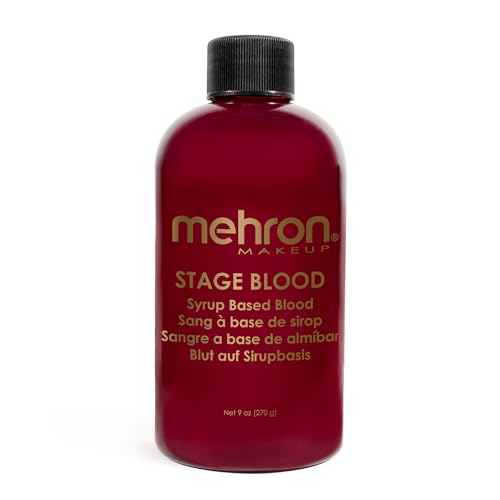 Mehron Makeup Stage Blood | Realistic For Halloween | Washable Fake Blood for Special FX Stage & Screen Halloween & Cosplay (9 oz) (Bright Arterial)