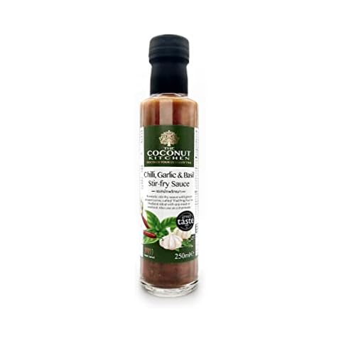 The Coconut Kitchen Chilli Garlic & Basil Stir-Fry Sauce, Pad Krapaw, Thai stirfry Sauce, Thai Marinade - Single (250ml) Bottle Cover