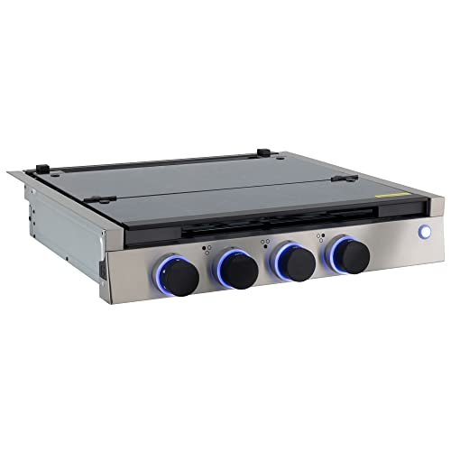 Image of RecPro RV Gas Cooktop, 3 Burner Stainless Steel, 6.5K BTU