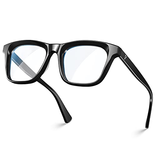 Image of VISOONE Square Blue Light Blocking Glasses TR90 Clear Lens for Women Men BONA