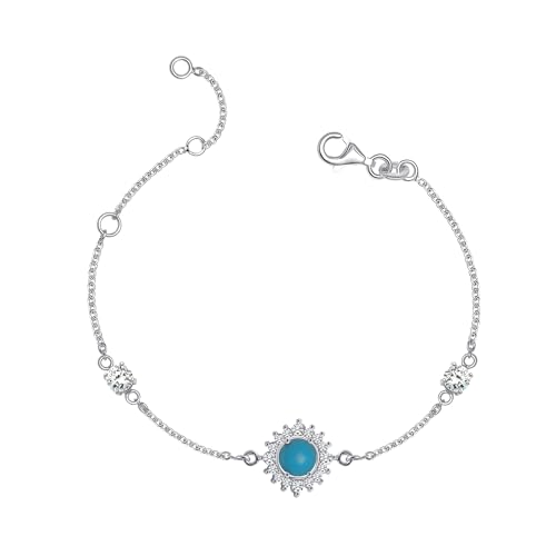 LeCalla 925 Sterling Silver CZ Station Bracelet Lightweight Classic Italian Pearl Zirconia Bracelet for Women Mom Grandma Sisters