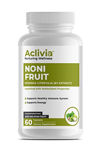 organic hawaiian noni fruit capsules 4000 mg - morinda citrifolia supplement - non-gmo gluten-free usa made no artificial additives 60 count