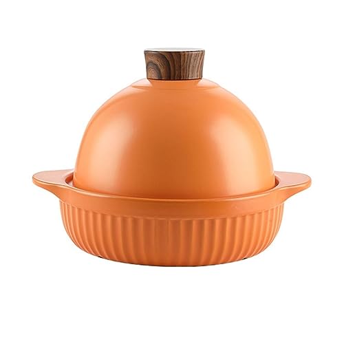 Tajine marocain émaillé orange : fini les ragoûts attachés grâce aux poignées
