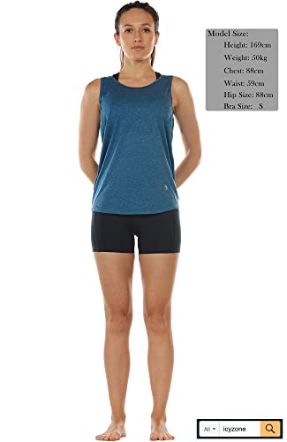 Image of icyzone Workout Tank Tops for Women - Open Back Strappy Athletic Tanks, Yoga Tops, Gym Shirts
