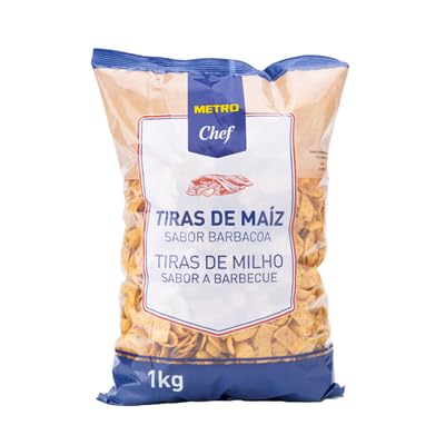 Aros y Tiras de Maíz METRO Chef – 750g y 1kg | Sabor Barbacoa y Clásico | Crujientes y Sabrosos, Ideales para Aperitivos y Fiestas (6 BOLSAS, Tiras de maiz barbacoa 1Kg)