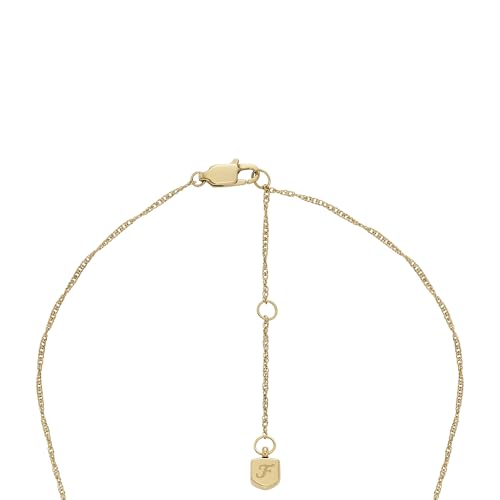 Image of Fossil Women's Gold-Tone Stainless Steel Pendant Chain Necklace for Women