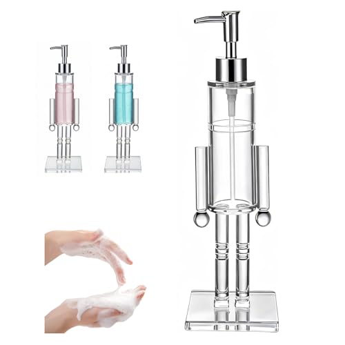 Fmnung Christmas Soap Dispenser 150ML Christmas Hand Soap Dispensers Bathroom Clear Dish Soaps Dispenser Kitchen Pump Acrylic Christmas Washing Up Liquid Dispensers