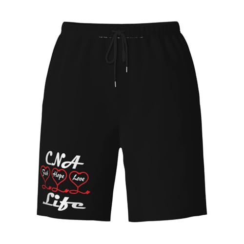 CNA Faith Hope Save Lives Men's Quick-Dry Board Shorts 7" - Swim Trunks Summer Hawaii Beach3