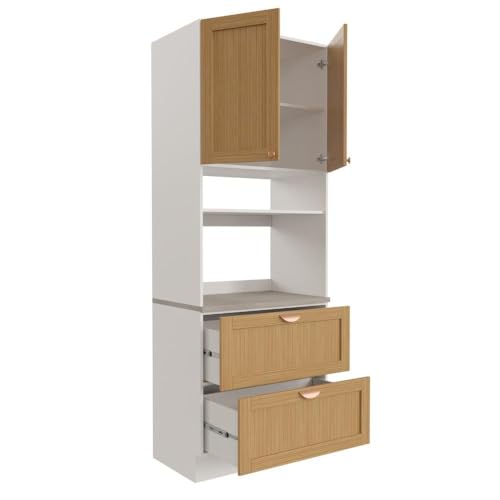 Torre Quente 2 Portas 2 Gavetas 2 Nichos Arizona Cabecasa Madeiramadeira Branco/figueira