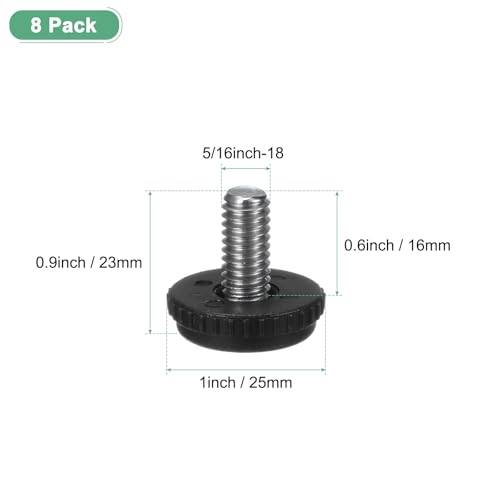Image of M METERXITY 8-Pack Furniture Feet, 5 /16 inch-18 Thread Adjustable Furniture Levelers, Adjustable Leveling Feet Supports 2640LBS for Tables /Cabinets /Large Base Supports [Black]