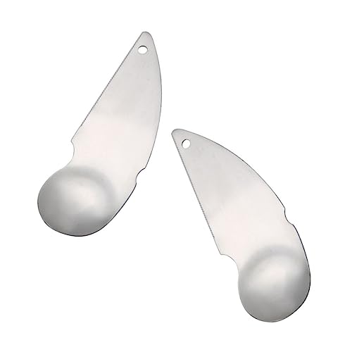VALICLUD Cucchiaio per Kiwi e Pelapatate in Acciaio Resistente 2 Pezzi, Utensile da Cucina per Tagliare e Scavare Kiwi, Pesca e Agrumi, Manico Antiscivolo e Superficie Liscia